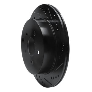 Infiniti FX37 Brake Rotor (1) - Rear Right - R1 Concepts - Drilled & Slotted - Black - `03-`24